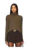 Bobi Long Sleeve Turtleneck In Olive