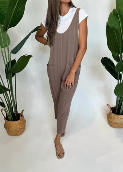 Bobi Low Neck Overall With Pockets In Hazelnut In Multi