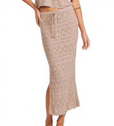 Bobi Macey Midi Skirt In Taupe In Brown