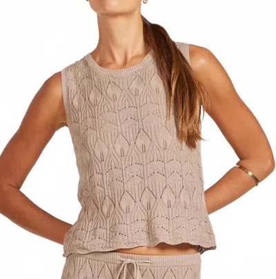 Bobi Macey Sleeveless Top In Taupe In Brown