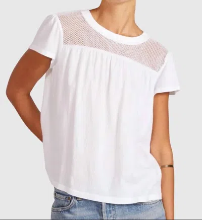 Bobi Mesh Cap Sleeve Tee In White