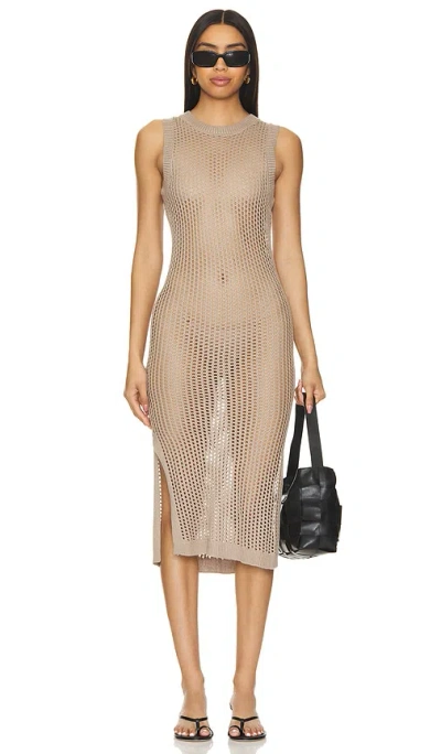 Bobi Midi Dress In Beige