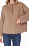 Bobi Mockneck Straight Sleeve Jacket In Hazelnut In Multi
