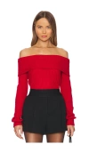 Bobi Off Shoulder Top In Red