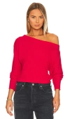 Bobi Off The Shoulder Top In Red Hot