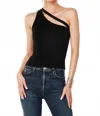 Bobi One Shoulder Strap Top In Black In Black