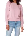 Bobi Pleated Shoulder Top In Dusty Quartz In Multi