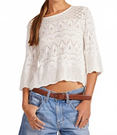 Bobi Pointelle Summer Tee In White