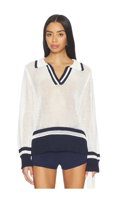 Bobi Polo Mix Stitch Sweater In Neutral