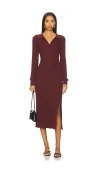 Bobi Polo With Snap Slit Dress In Burgundy