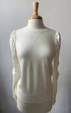 Bobi Puff Sleeve Top In Cream In White