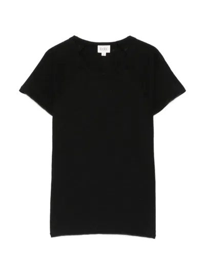 Bobi Raglan Cap-sleeve T-shirt In Black