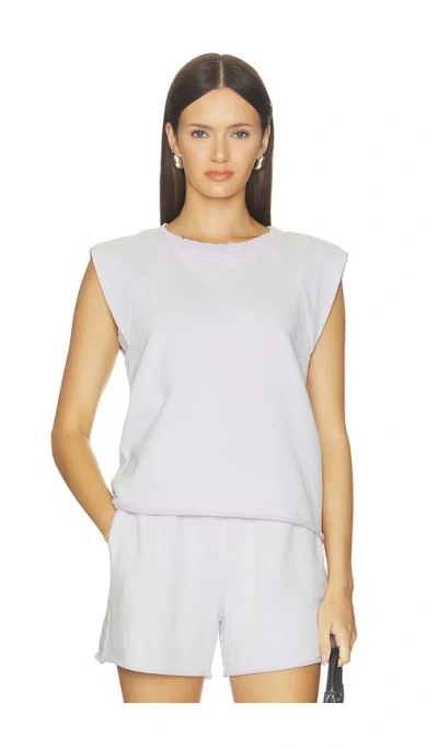 Bobi Raglan Muscle Tank Top In White