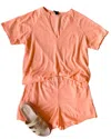 Bobi Raw-edge Short In Cantaloupe In Red