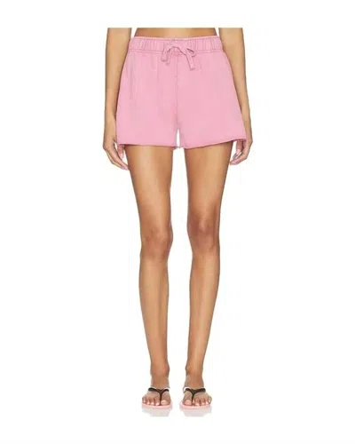 Bobi Relaxed Gym Shorts In Faded Rose In Animal Print