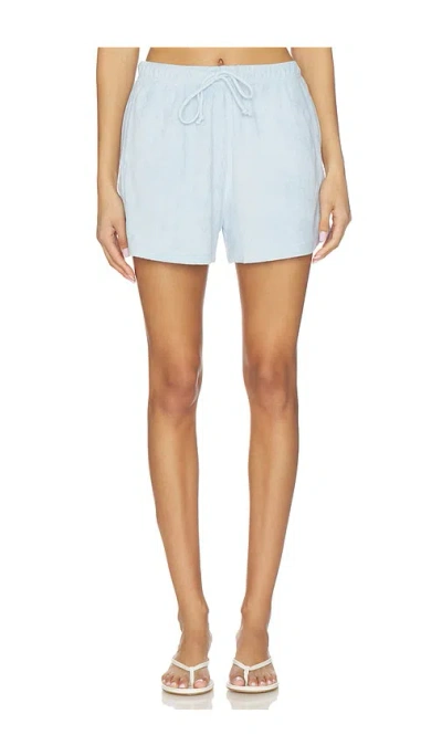 Bobi Relaxed Terry Short In Blue