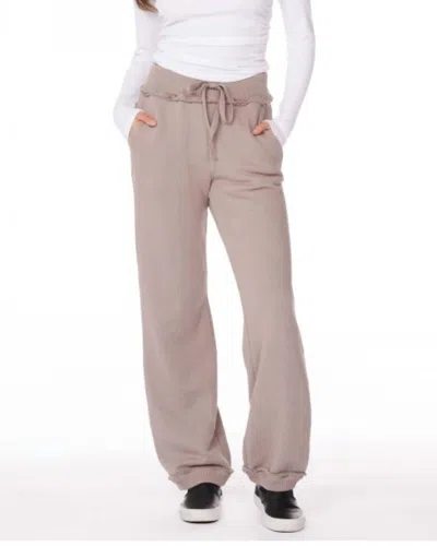 Bobi Rib Accent Jog Pant In Mushroom In Neutral