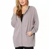 Bobi Rib Mix Zip Jacket In Lead In Silver