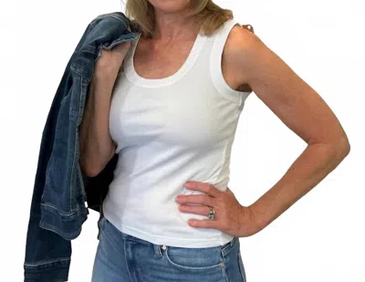 Bobi Shell Tank Top In White