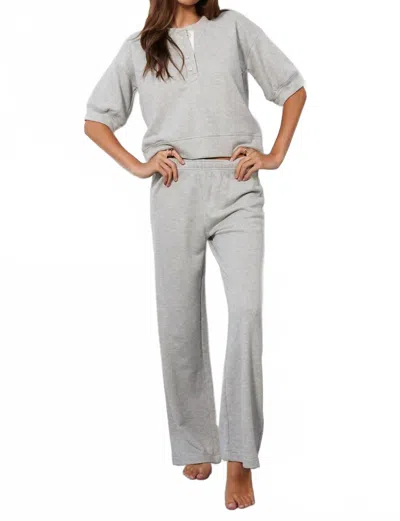 Bobi Shimmery Lurex Wide Leg Pants In Grey In Gray