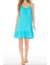 Bobi Shirred Cami Ruffle Mini Dress In Mermaid In Multi