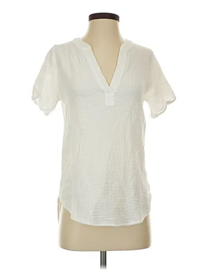 Pre-owned Bobi Short Sleeve Blouse In Ivory