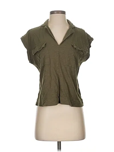 Pre-owned Bobi Short Sleeve Top Green Cowl Neck Tops