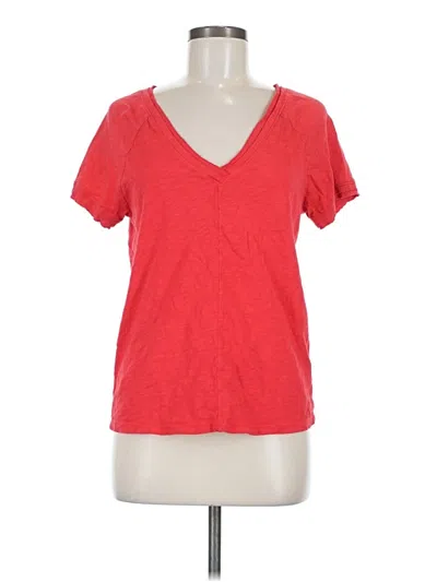Pre-owned Bobi Short Sleeve Top Red V Neck Tops