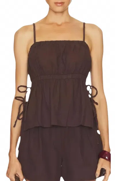 Bobi Side Tie Cami In Dark Fig In Multi