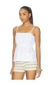 Bobi Side Tie Cami Top In White