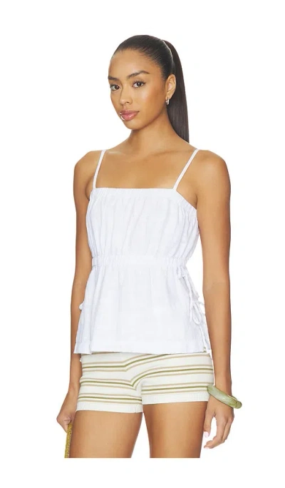 Bobi Side Tie Cami Top In White