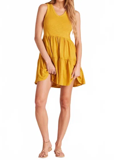 Bobi Sleeveless Mini Dress In Honey In Gold