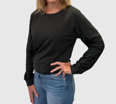 Bobi Slouchy Raglan Top In Evergreen In Multi