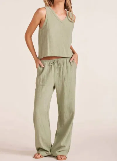 BOBI SMALL WAISTBAND WIDE LEG BEACH PANT IN JUNIPER