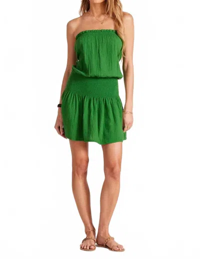Bobi Smocked Cover Up Dress In Grass In Green