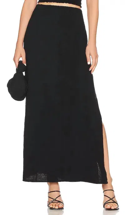 Bobi Smocked Maxi Skirt In Black