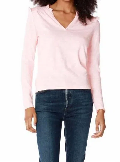 Bobi Smocked Ruffle Top In Pink