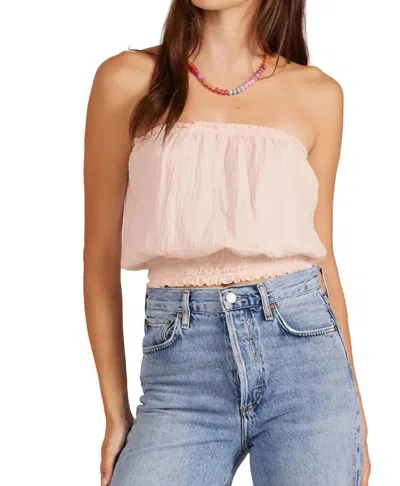 Bobi Smocked Tube Top In Angel Wing In Animal Print