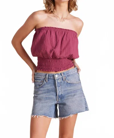 Bobi Smoked Tube Top In Chutney In Pink