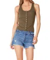 Bobi Snap Front Tank Top In Troops In Brown