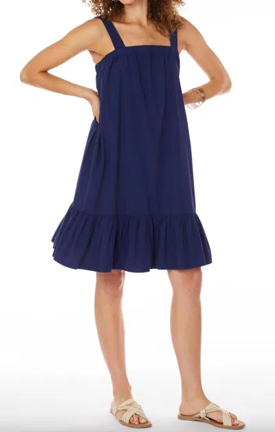 Bobi Square Neck Mini Dress In Ink