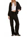 Bobi Straight Leg High Waist Sweatpant In Black In Black