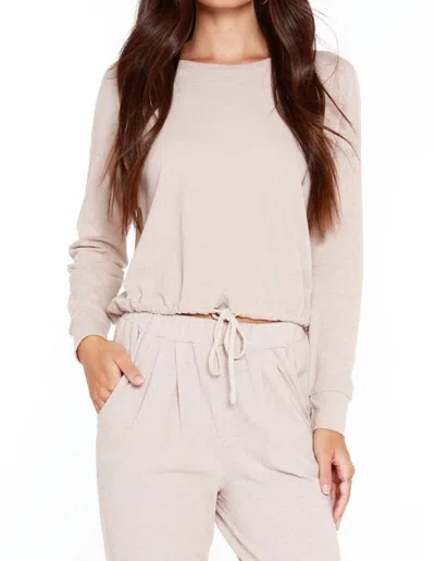 Bobi Sustainable Drawstring Hem Top In Sandy In Multi