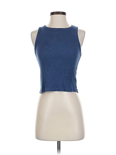 Pre-owned Bobi Tank Top Blue Halter Neckline Tops