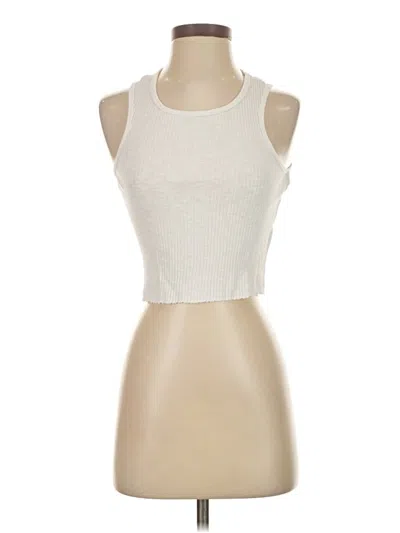 Pre-owned Bobi Tank Top Ivory Halter Neckline Tops
