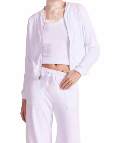 Bobi Terry Bomber Jacket In White