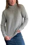 Bobi The Essential Turtleneck Sweater In Heather Grey In Grey