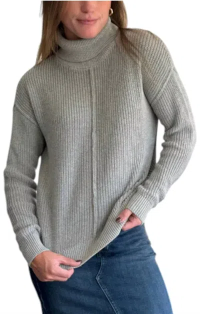 Bobi The Essential Turtleneck Sweater In Heather Grey