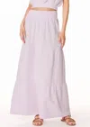 Bobi Tiered Maxi Skirt In Hydrangeas Pink In Multi