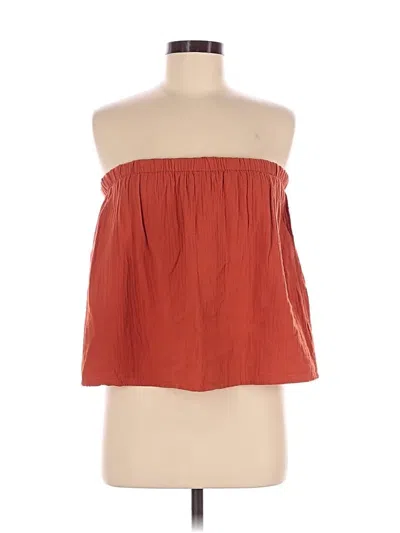 Bobi Tube Top Orange Strapless Neckline Tops In Pink